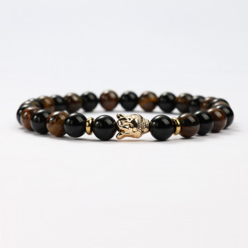 Mineral bracelets Tiger Eye and Obsidian 2