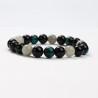 Mineral bracelets Blue Tiger Eye, Obsidian and Labradorite