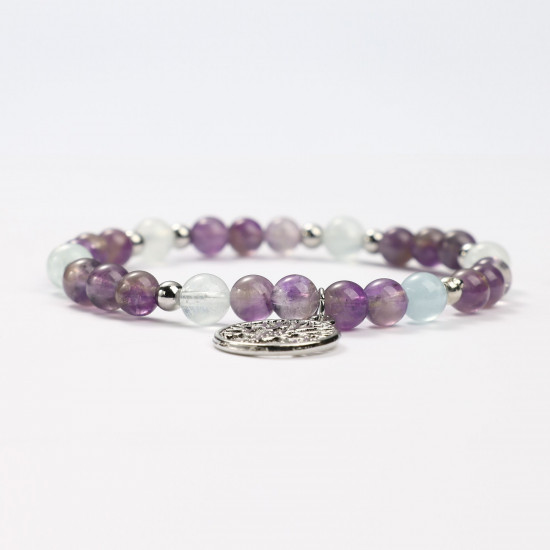 Wholesaler mineral jewelry, Aquamarine and Amethyst mineral bracelets