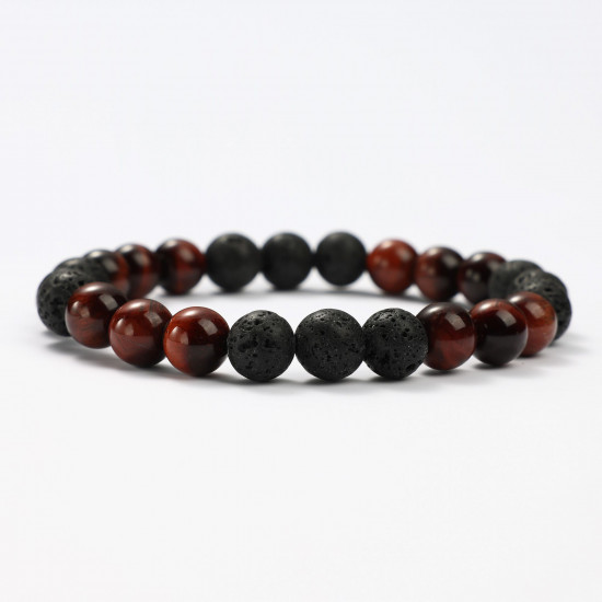 Wholesaler mineral jewelry, Bull's eye and Lava Stone mineral bracelets