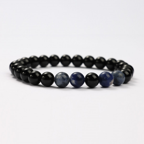 Wholesaler mineral jewelry, Obsidian and Sodalite mineral bracelets