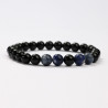 Obsidian and Sodalite mineral bracelets