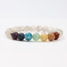 White Quartz and 7 Chakras mineral bracelets