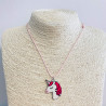 Unicorn Head Enamel Necklace G173-14