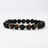 Lava Stone and Tiger Eye mineral bracelets