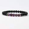 Obsidian and Amethyst mineral bracelets