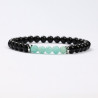 Obsidian and Amazonite mineral bracelets