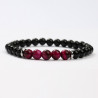 Obsidian and Pink Tiger Eye mineral bracelets