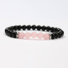 Bracciali minerali di ossidiana e quarzo rosa