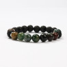 Indian Agate and Lava Stone mineral bracelets