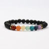 Lava stone and 7 chakras mineral bracelets