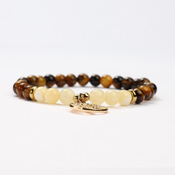 Mineral bracelets Tiger Eye and Honey Calcite