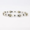 Bracciali in labradorite, giada bianca e cristallo bianco