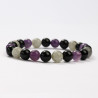 Mineral bracelets Amethyst, Labradorite and Obsidian