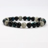 Blue Tiger Eye, Obsidian and Labradorite mineral bracelets