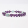 Aquamarine and Amethyst mineral bracelets