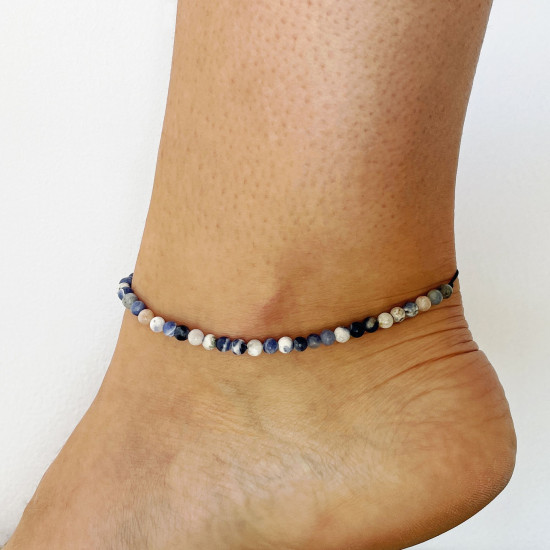 Fournisseur bijoux minéraux, Chaîne de cheville Sodalite