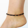 Tiger's eye, Bull's eye and Obsidian anklet chain