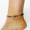 Amethyst and Aquamarine anklet chain