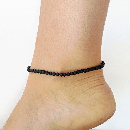 Anbieter von Mineralschmuck, Lavastein Fußkette