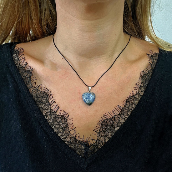 Fournisseur bijoux minéraux, Colliers cœur Sodalite