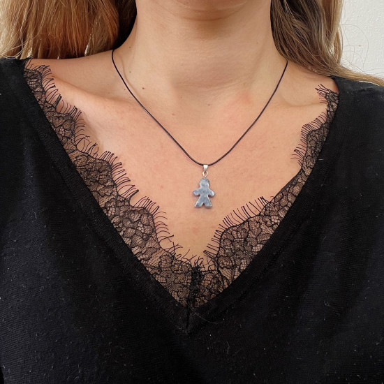 Fournisseur bijoux minéraux, collier petit garçon sodalite