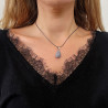tropfenförmige Halskette aus grauem Achat