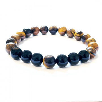 Mineral bracelets Tiger eye and Obsidian 1