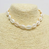 Collier coquillages cauris blanc