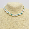 Blue cowrie shell necklace