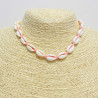 Pink cowrie shell necklace