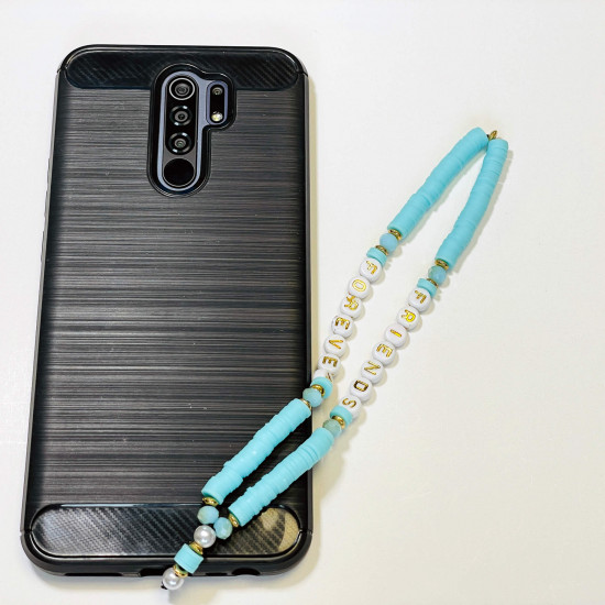 Venta al por mayor de accesorios para smartphone, joyas para teléfono "forever friends" azul