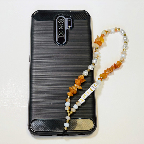 Venta al por mayor de accesorios para smartphone, joyas para teléfono "amie" naranja