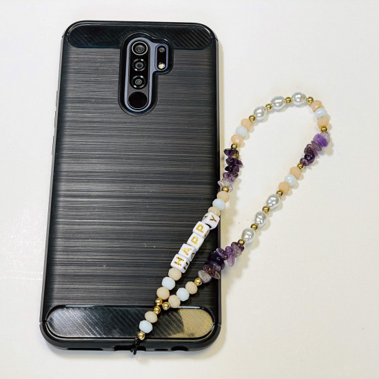 Grossiste accessoires smartphone, bijoux de téléphone "happy" violet