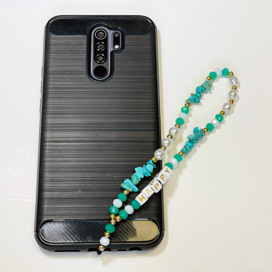 Wholesaler smartphone accessories, "happy" turquoise phone jewelry