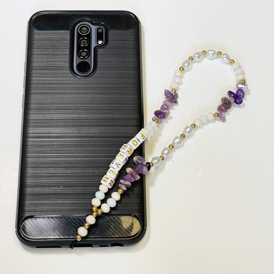 Wholesale smartphone accessories, "Forever" purple phone jewelry