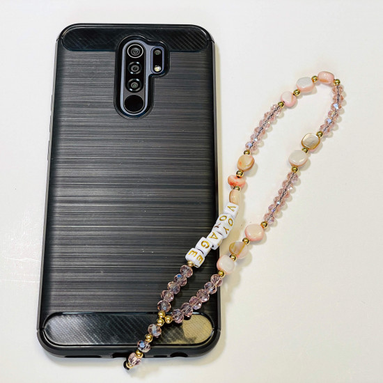 Grossiste accessoires smartphone, bijoux de téléphone "Voyage" rose