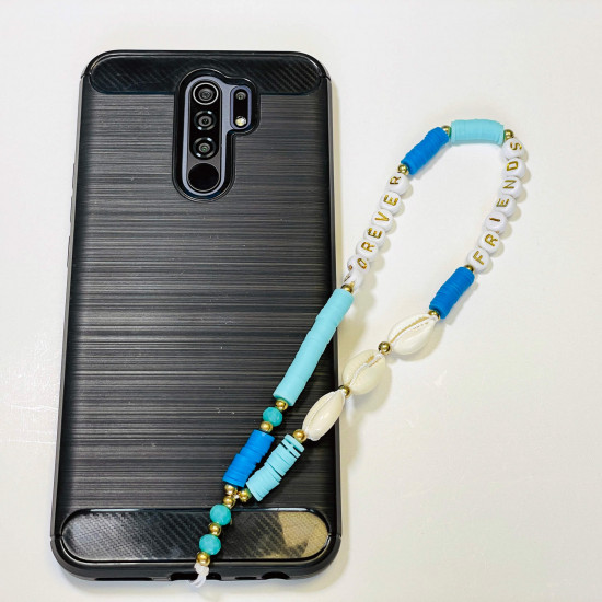 Großhändler Smartphone-Zubehör, Telefonschmuck "Forever friends" cauris blau