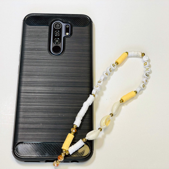 Accessori per smartphone all'ingrosso, gioielli per telefoni "Forever friends", cowries arancioni