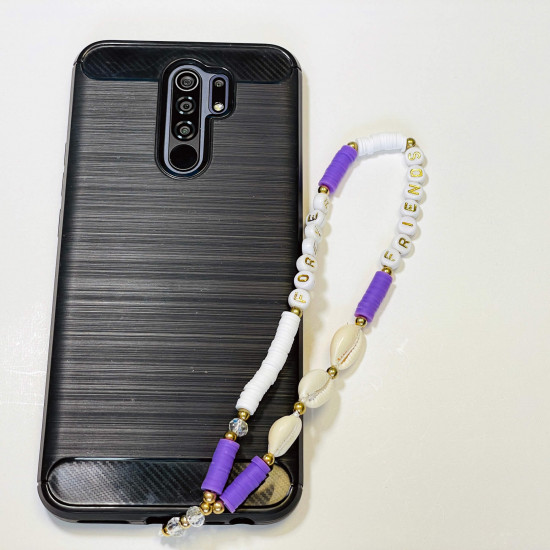 Grossiste accessoires smartphone, bijoux de téléphone "Forever friends" cauris violet