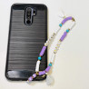 Love happy" phone jewelry lilac pompon