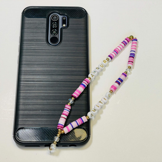 Wholesale smartphone accessories, phone jewelry "Amour Amitié" lila