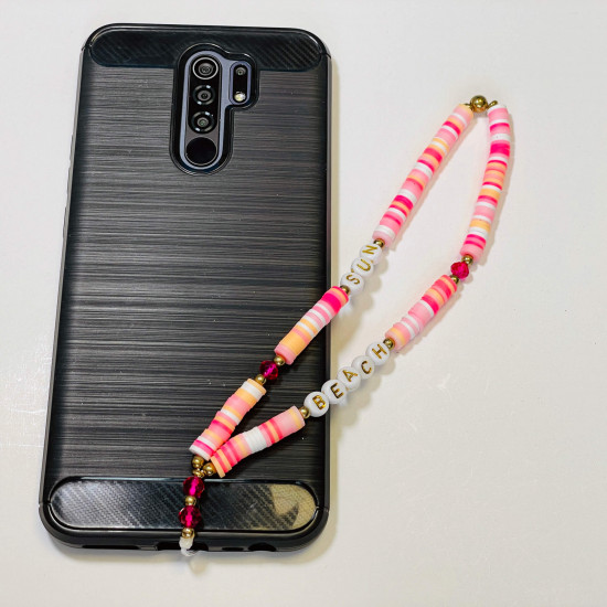 Mayorista de accesorios para teléfonos inteligentes, joyas rosas para teléfonos "Sun beach