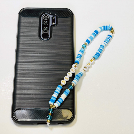 Grossiste accessoires smartphone, bijoux de téléphone "Sun beach" bleu