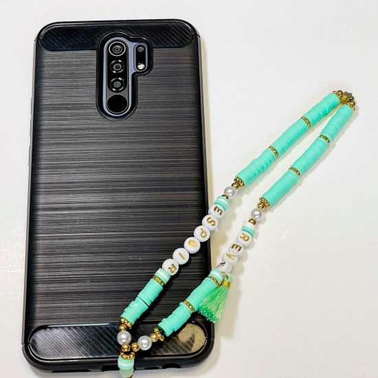 Mayorista de accesorios para smartphone, joyas para teléfono "Rêves Espoir" verde agua
