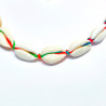 Multi-colored string shell bracelet