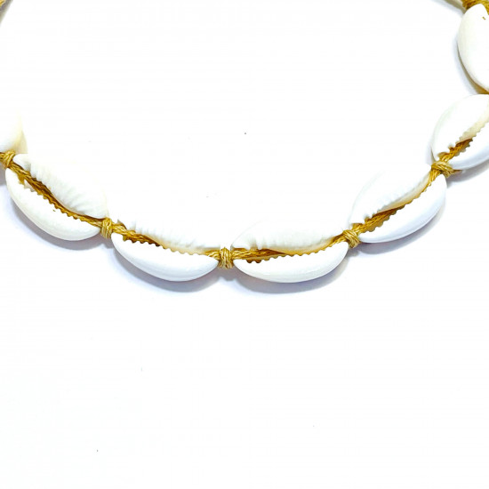 Grossiste bijoux fantaisies de qualité, bracelet coquillages ficelle noisette