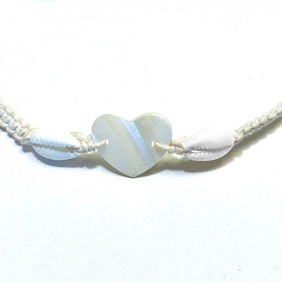 Bisuteria de calidad al por mayor, pulsera de concha de corazon blanco