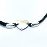 Bracciale a conchiglia con cuore nero