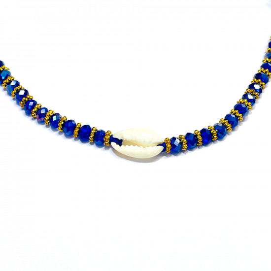 Grossiste bijoux fantaisies de qualité, bracelet coquillage strass bleu foncé